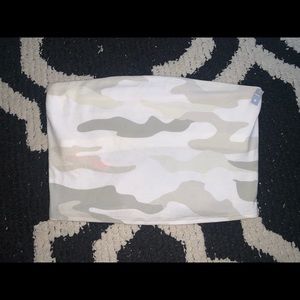 PINK camo cropped tube top